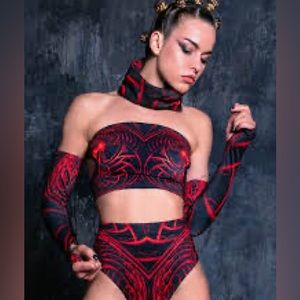 Devil Walking Red 4-Piece Rave Set